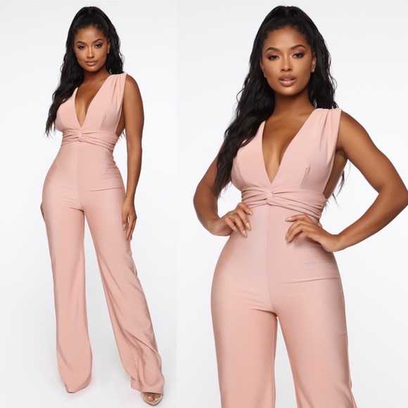 Fashion Nova Pants - NWT FashionNova Mauve Sexy Sleeveless Jumpsuit